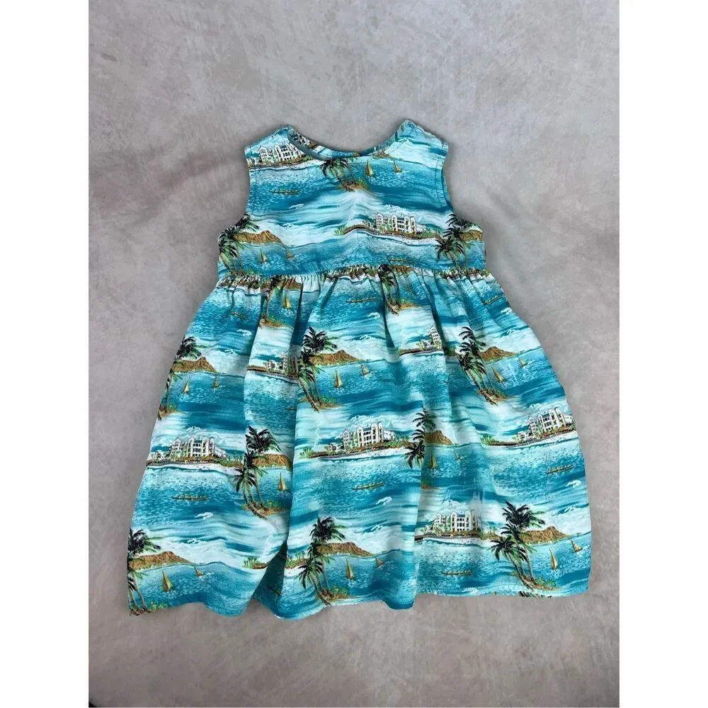 Vintage Girls Vacation Dress Tiki Hawaiian Size 3